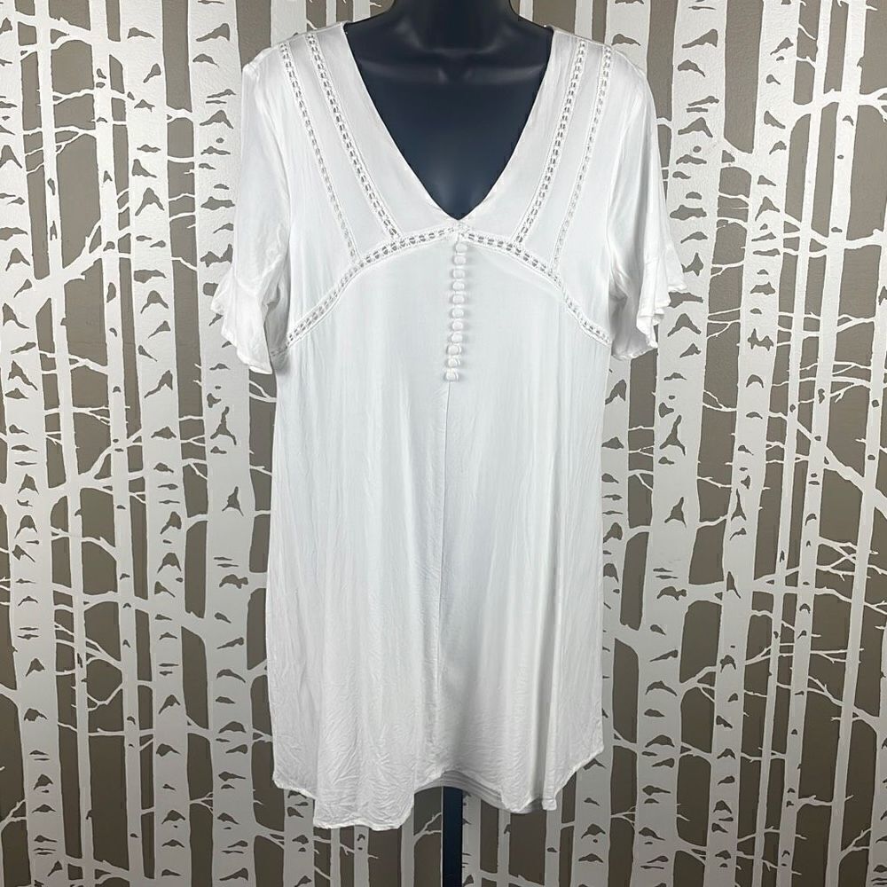 Blue Rain Boho Tunic Mini Babydoll Dress M